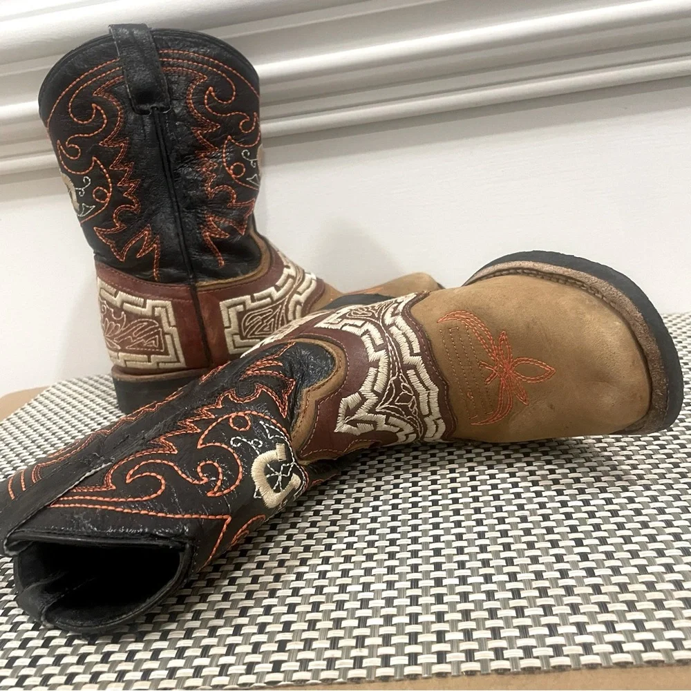 El General 1901 Brown Western Cowboy Boots kids Size 20.5 ( 3/4 US) ( 9.5”)